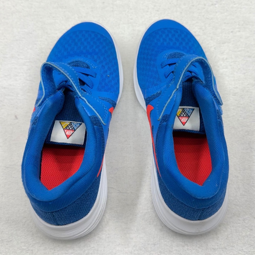 Nike Kids Revolution 12.5C Kids Sneakers Blue/Crimso Brand New Strap Unisex - Picture 3 of 9